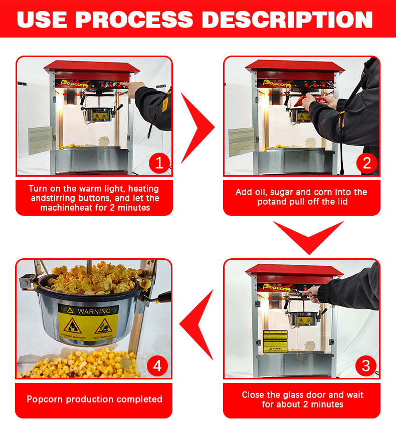 860*420*740mm Electric Big Double Pot Popcorn Machine for Snack Food Processing Line