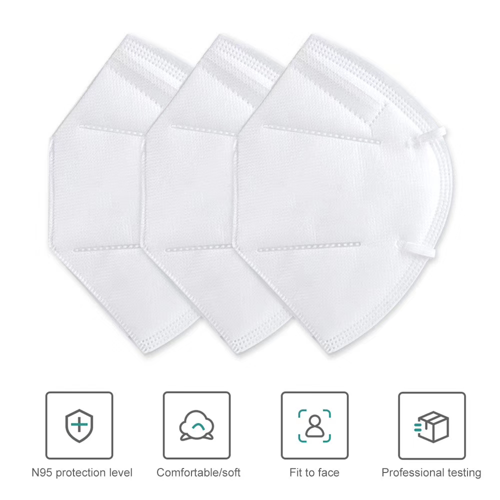 White Particulate Respirator N95 Face Mask Reusable Skin Friendly CE / FDA Certified