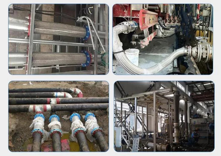 Ss304 Wire Mesh Stainless Steel Flexible Bellow PTFE Lined Metal Flange Braided Hose