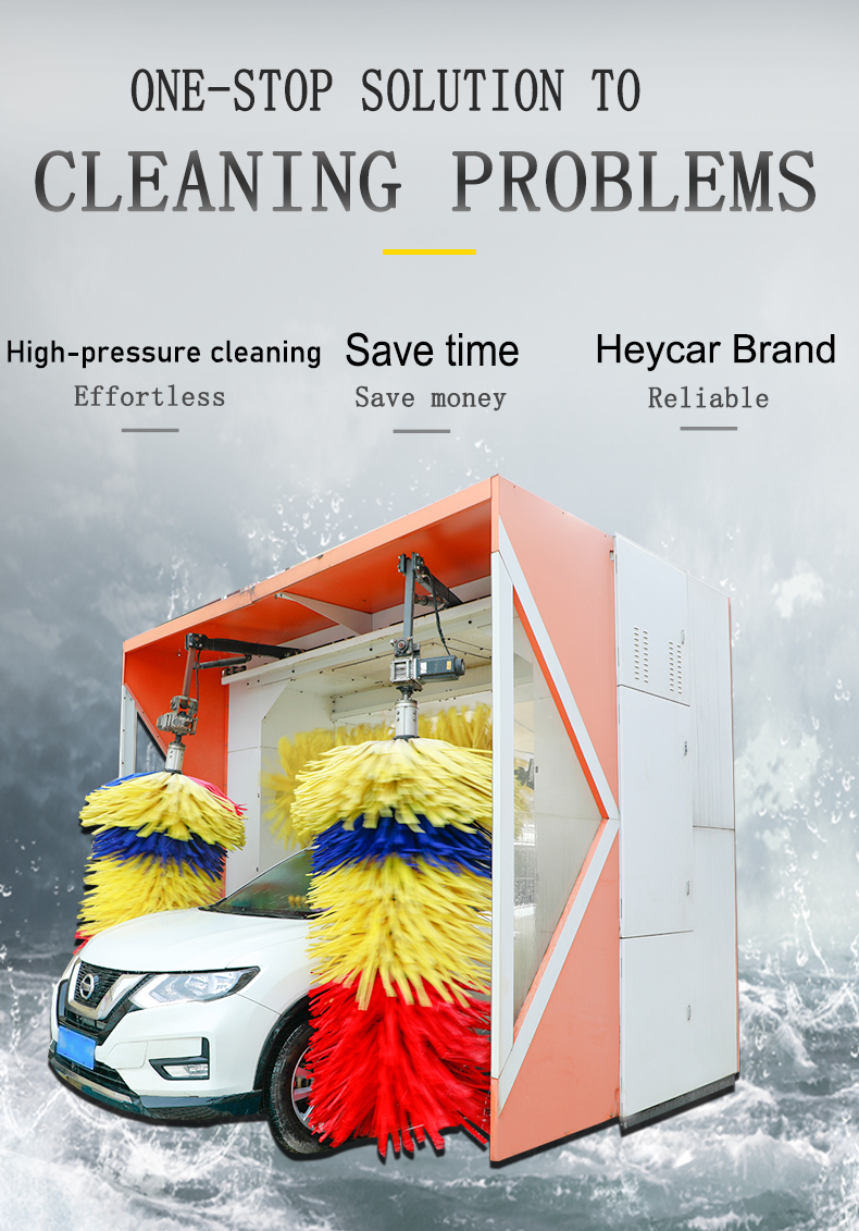 Car Cleaning 368*230*285cm Full Automatic Rollover Car Wash Machine Equipment with Style and 3 Brush System