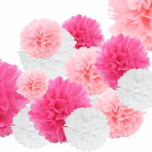 Wholesale Outdoor Paper Flower Decorations / 25cm Tissue Paper Hanging Wedding Decorations from china suppliers