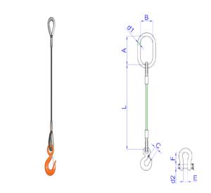 Wholesale 20mm Wire Rope Sling Assembly , Single Leg Steel Cable Lifting Slings from china suppliers