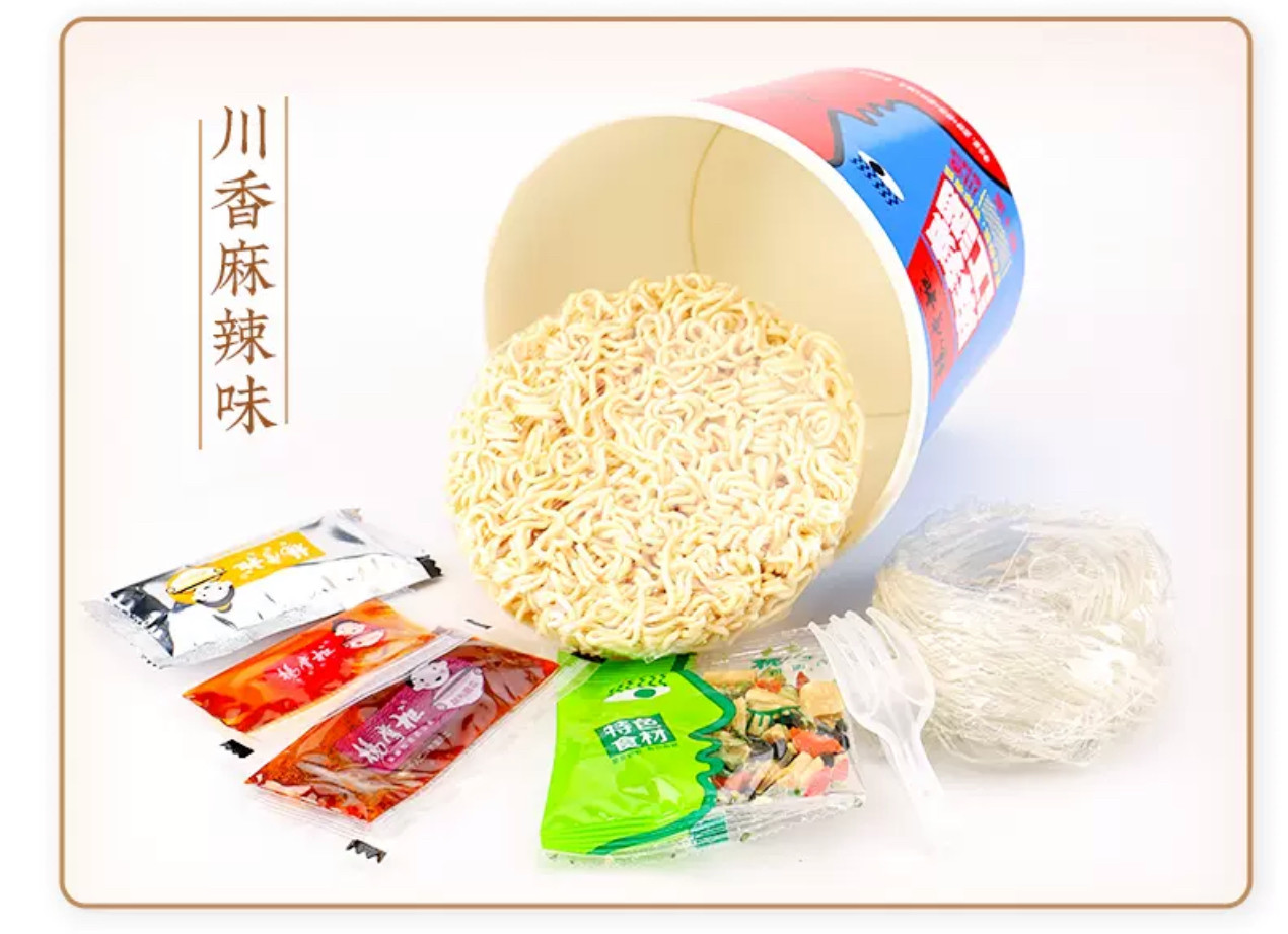 146g*12 JiangHu Cup Instant Noodles Medium Spicy OEM Acceptable