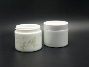 Wholesale JG-AQ100,100ml cylinderic milk white glass cosmetic jars, opal (opaque) white glass jars for facial mask, face cream from china suppliers