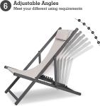 Outdoor Folding Beach Sling Chairs Set, Aluminum Patio Lounge Chair, Portable