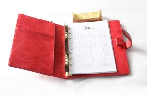 Wholesale Red Color A6 Ring Binder Organiser With Pen Holder / Snap Fastener / Back Pocket from china suppliers