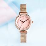 Round Japan Movt Gold Watch 32mm Mesh Belt Waterproof Quartz