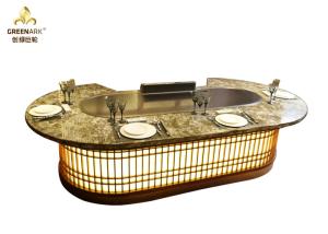 Wholesale Indoor Commercial Griddle Plate Built In Hibachi Grill Oval Shape For Beef Mutton Chicken from china suppliers