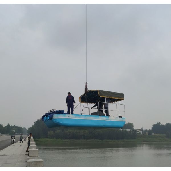 Pond Removal Blue Algae Boat River Collecting Rubbish Ship