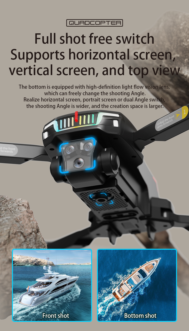 Flagship Performance Racing Drones Natural Color J16 Drone with Intelligent Obstacle Avoidance and Three Camera System