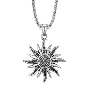 Wholesale Sample Making Sunflower Shape Stainless Steel and Gold Pendants Necklaces for Men Anniversary Occasion from china suppliers