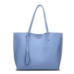Nylon Womens Black Tote Handbag , 360mm X 300mm Leather Shoulder Tote Bag