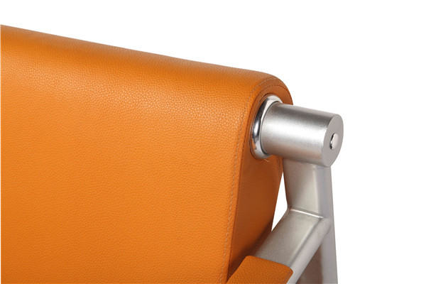 Orange Full Upholstery Back And Seat Airport Waiting Chair L1800mm
