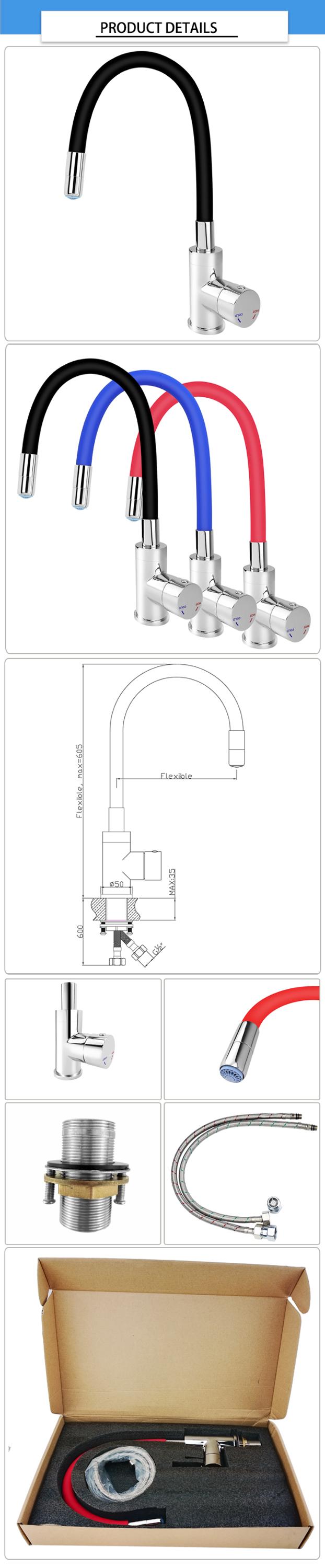 EN817 Standard SS304 Hose Touch On And Off Kitchen Faucet
