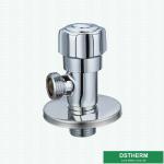 Chromed Wall Mounted Toilet Water Stop 90 Degree Round Handle Quick Open