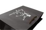 Stamped Logo Brown Matte Coated Paper Carrier Bag Silvery Embossed Logo Twist