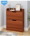 Brown 2 Tier Shoe Storage Cabinet , Dustproof Front Door Shoe Organizer