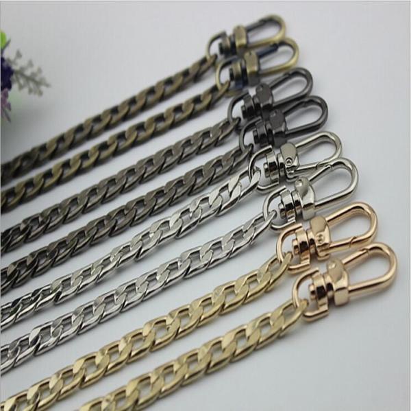 High quality iron material full length 120 mm flat shape gold chain sling bag