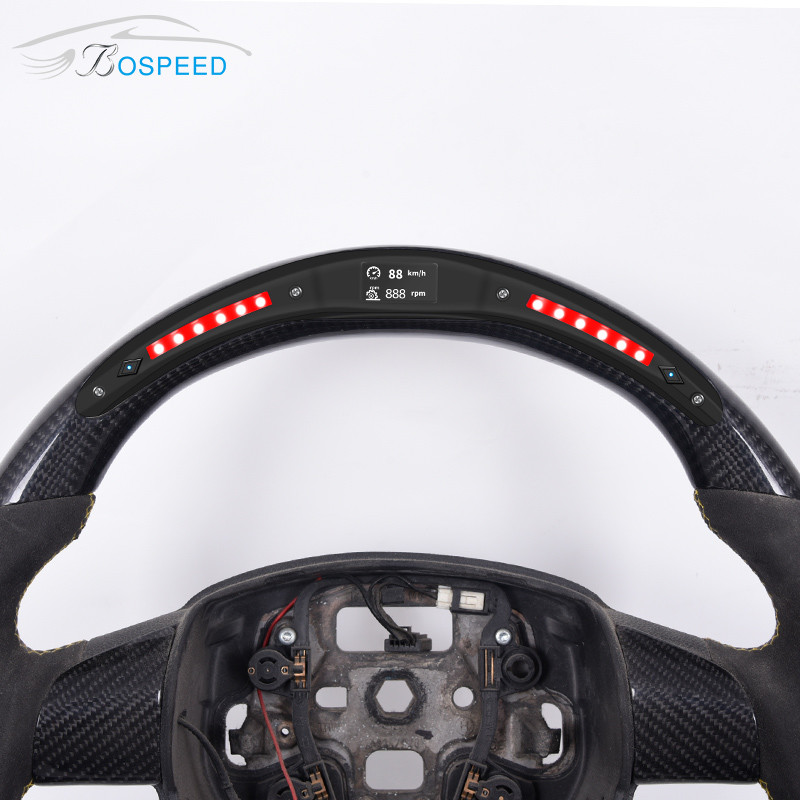 LED OEM Ford Raptor Carbon Steering Wheel Red Black Leather