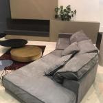 Fabric Leather Corner Sofa Recliner Chesterfield 0.61m Luxury Living Room