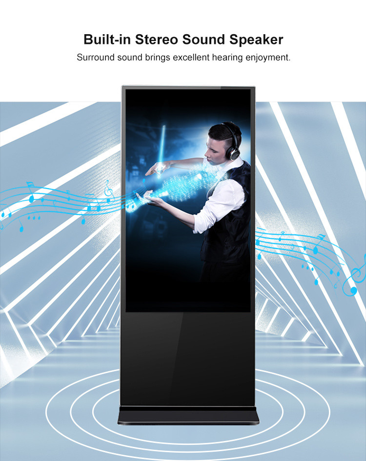 55 Inch Floor Standing LCD Advertising Player Interactive Touch Screen Kiosk