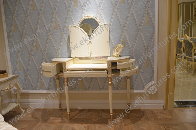 Princess Style French White Girls Dressing Table Chair kids dressing table 601-1
