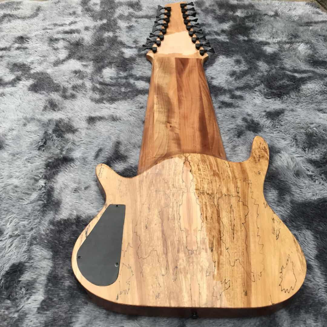 Grand 17 strings bass guitar mahogany body neck rosewood fingerboard wireless inlay logo and shape can be customized
