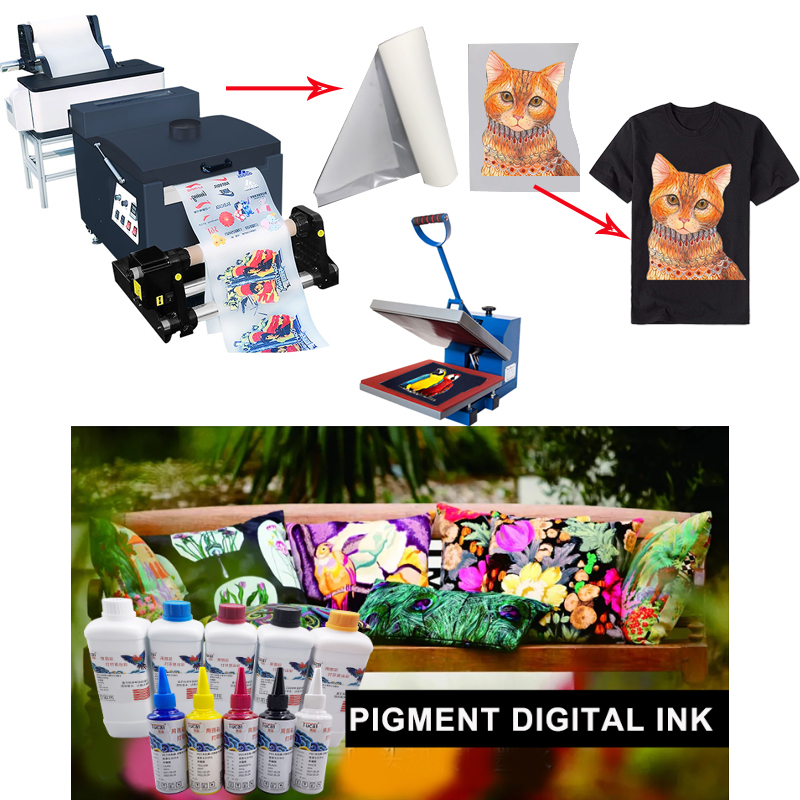 Film White Pigment Ink CMYK W Dtf Ink For Epson Heat Transfer Shake Powder Printing
