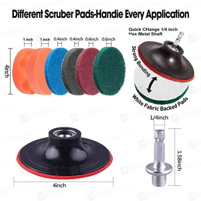 31 Piece 310g Drill Brush Scrub Pads ISO9001 Power Scrubber Cleaning Kit