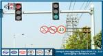 RAL Powder Coating Telescopic Traffic Lighting Post Single Arms For Crossing