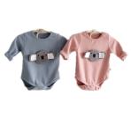 Long Sleeve New Organic Cotton Cartoon Koala Baby Girl Onesies