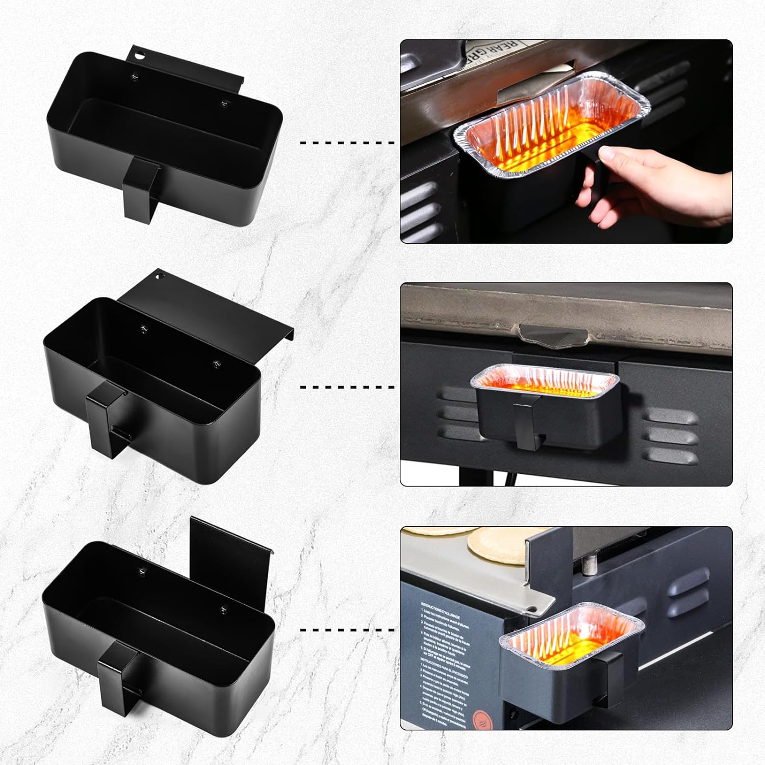 Blackstone Griddle Grease Cup Tray Holder Catcher Pan Drip Pans with Iron Structure