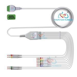 Wholesale Rectangle 11P 10 Lead ECG Cable Banana One Piece EKG Cable Compatible GE Marquette from china suppliers