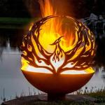 80cm Rusted Steel Fire Pit Outdoor Metal For Patio