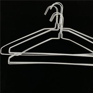 Wholesale No Slip Metal Coat Hangers , 40.5cm White Wire Heavy Duty Clothes Hangers from china suppliers