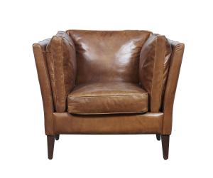 Wholesale Cotton Figurine Wooden Leg High Back Leather Armchair , Brown Leather Occasional Chair from china suppliers