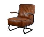 Metal Base Wood Arm Rustic Leisure Vintage Leather Sofas With Leather Arms