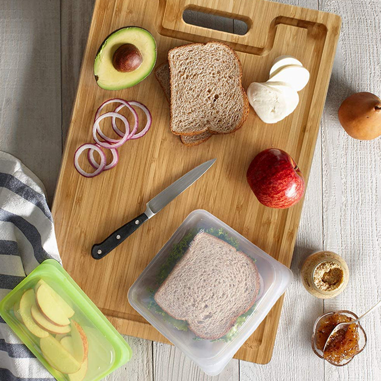 43.7x32x1.5cm Bamboo Large Panel Cutting Board with Juice Slot Simple and Sustainable