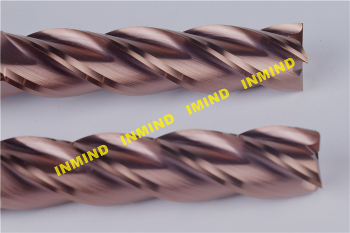 ALCRONA Coating HRC65 Square Solid End Mill , High Hardness Carbide End Mill Bits