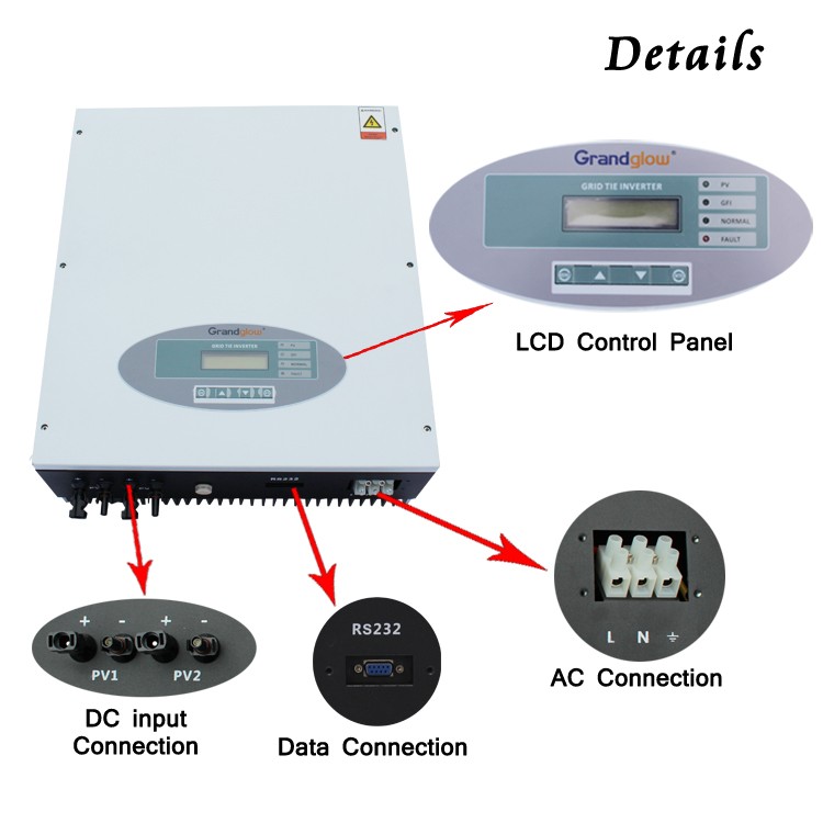 6000W power inverter single phase MPPT grid connected solar inverter