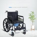 Elderly Liftable Handrail Medical Transport Wheelchair With Toilet 4 Brake