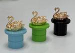 Colorful Swan Shaped Zamak Perfume Caps Luxury Metal Perfume Bottle Tops