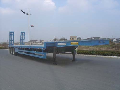 Customization Service Semi Trailer Low Bed For Wheel Loaders 60 Tons