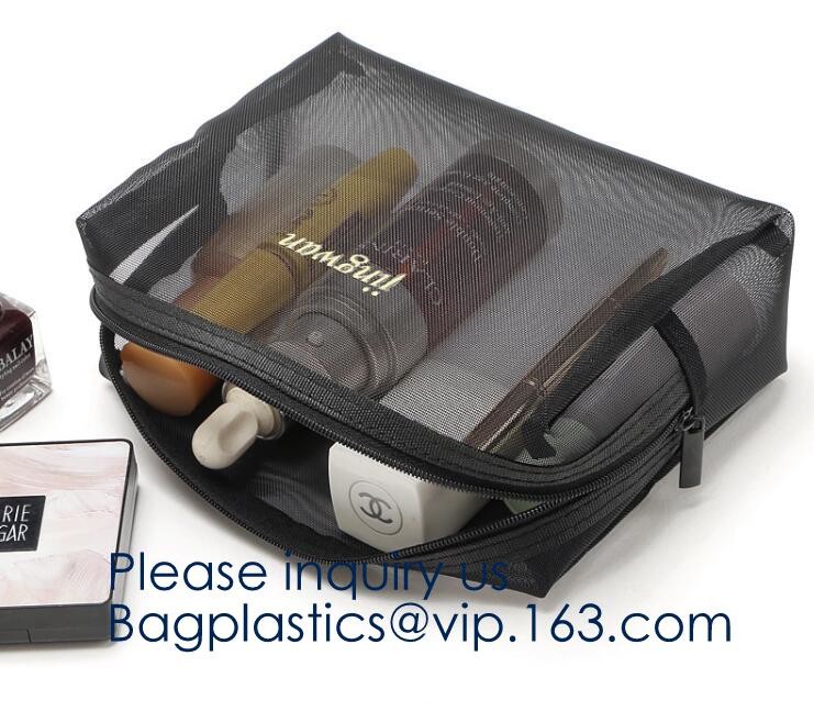 Portable Waterproof Travel Makeup Organizer Bags,Mesh Transparent Design Toiletry Bag for Women Toiletry Bag Makeup Bag