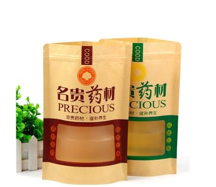 Top Quality Eco-friendly Recyclable Food Grade brown kraft paper bag With Window For Snack Packaging