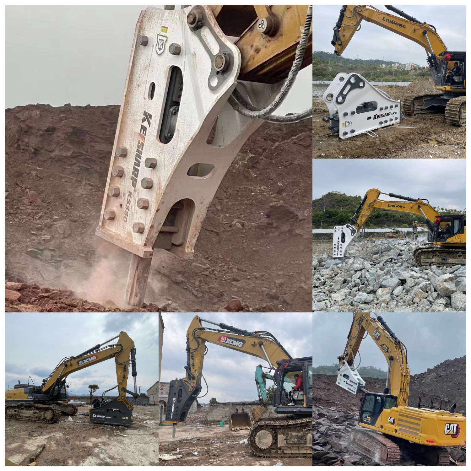 Construction Certificate ISO9001 Suitable for Various Excavator Tonnage Crushing Hammer
