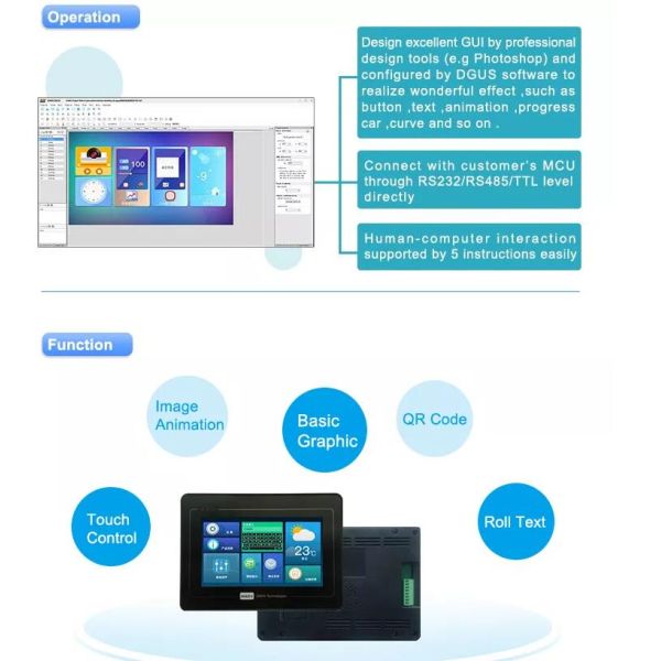 7 Inch Industrial HMI LCD Touch Screen Smart Monitor Display Module