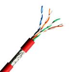 Red LSZH Cable 24AWG SFTP CAT5E Cable 100MHz 100% Copper Shielded 1000FT