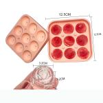 Silicone Small Rose Shaped Ice Cubes Maker Sustainable 9 Cavity 1.2 Inch