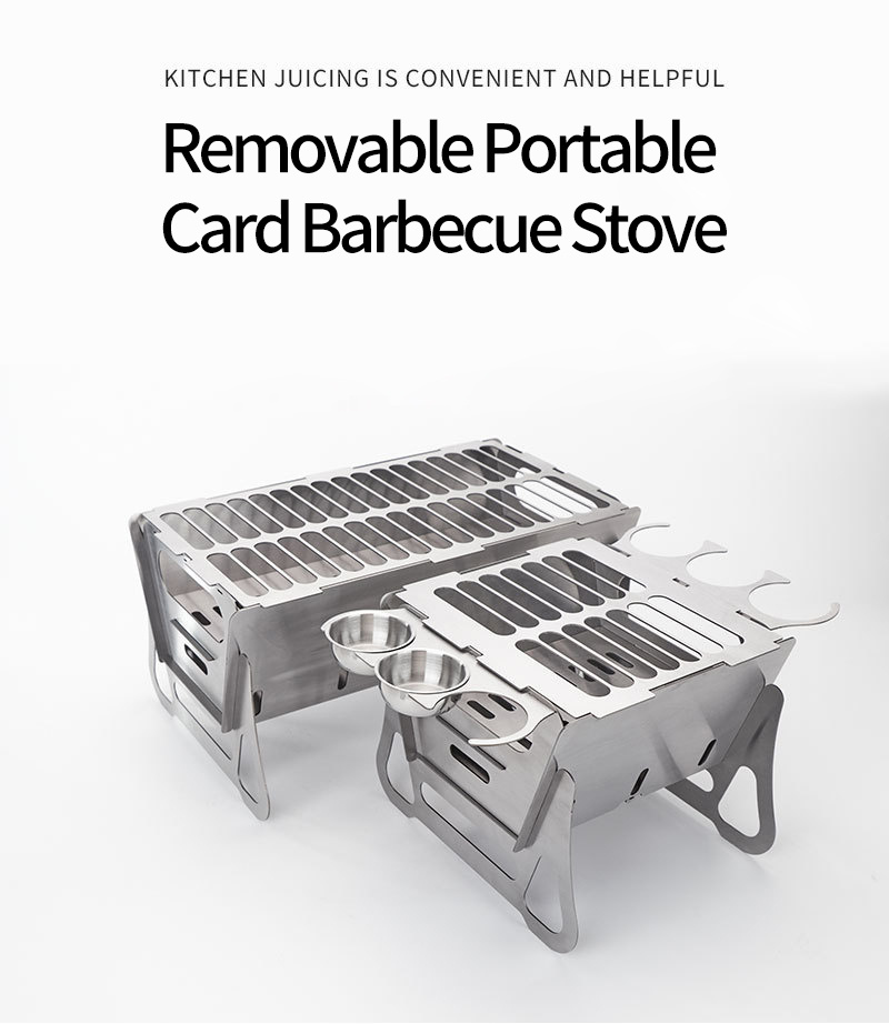 Stove and BBQ Grill Combination for Outdoor Cooking and Heating Features